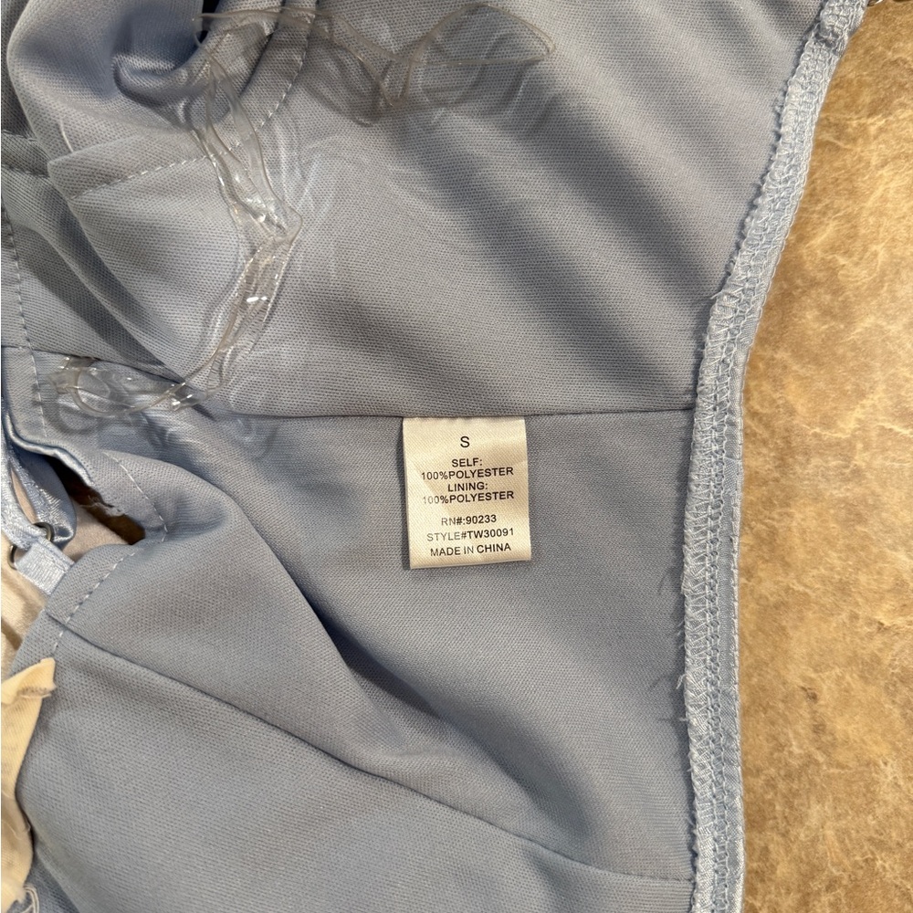 Light Blue Satin Corset Top - Picture 4 of 5